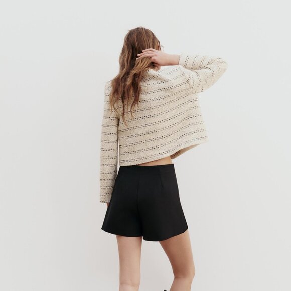 Zara Cream and Black Tweed Blazer - Picture 2 of 4